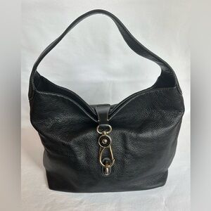 Dooney & Bourke Logo Lock Large Shoulder/Hobo Bag - Black Pebble Leather